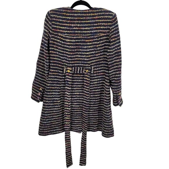 Cabi womens 6 Style 5660 Headline Topper Pastel stripe tweed floral belted coat - Picture 2 of 12